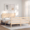 ARKEM Bed Frame with Headboard 160x200 Solid Wood,Solid Wood Bed Bed A7D6