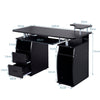 Computer Desk Home Office Workstation Wooden Gaming Table with 2 Drawers