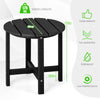 Outdoor Side Table Round End Table Weather-Resistant Adirondack Table Black