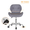 Computer Desk Chair Office Cushioned Chair Chrome Legs Swivel Fabric/PU/Velvet