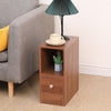 Slim Tall Bedside Table Cabinet with Drawer & Storage Space for Bedroom
