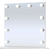 Modern LED Lights Dressing Table 6 Drawer Makeup Vanity w/ Large Mirror Set Desk