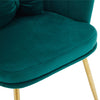Tub Chair Accent Chair Curved Back Velvet Upholstered Armchair metal Legs Green