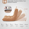Padded Gaming Sofa Chair with Back Support for Adults and Teens-Apricot