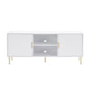 Dusk Evie Matte Warm White & Gold Effect TV Stand RRP £499