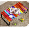Modern Glass Coffee Table Side End Table Black Metal Legs Living Room Furniture