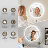 Illuminated Bathroom Mirror with LED Lights Demister Touch Sensor Time Display