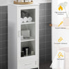 3 Tier White Bathroom Storage Cabinet with Adjistable Shelves Standing Floor