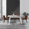 Pair of Luxury Faux Leather Dining Chairs Kitchen Dining Room Chairs Metal Legs