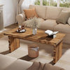 47-Inch Solid Wood Coffee Table, Farmhouse Rectangular Center Cocktail Tea Table