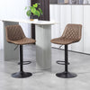 Bar Stools Set of 2, Adjustable Bar Chairs Swivel for Kitchen Brown