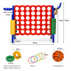 Giant 4 in a Row Game Jumbo Connect 4 Garden Games 42 Rings Basketball Hoop Blue