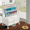 Mobile Children Kids Book Rack Shelf Sling Storage Baskets Organizer Bookcase UK