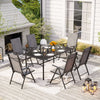 Patio Chairs Set of 2 Folding Outdoor Chairs Sling Dinning Adjustable Chair Grey