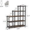 Tribesigns 12 Shelves Bookshelf, Industrial Corner Bookshelf 9 Cubes