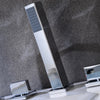 Bathroom 5-Hole Chrome Sink Bath Filler Tap & Hand Held Shower Mixer Taps Faucet