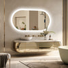 Super Bright Oval LED Bathroom Mirror Bluetooth Beauty Care Mirror Non-flicker