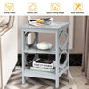 Set of 2 3-Tier Nightstand Sofa Bed Side Table Storage Display Stand with Shelf