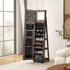 360° Rotating Jewelry Armoire Lockable Standing Jewelry Organizer Cabinet w/Mirr