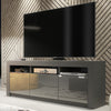 TV Unit 160cm I Sideboard Cabinet I Cupboard TV Stand I Grey High Gloss Doors