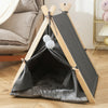 Folding Pets Teepee Tent Cat Dog Puppy Sleep Bed Tipi Play House Kennel Cushion