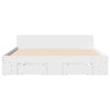 Bed Frame with Drawers White 140x200 Engineered Wood R5H3