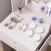 Small Dressing Table with Foldable Side Panel LED Light Mirror Shelves Vanity