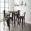 Industrial Breakfast Bar Table High Tall Stand Pub Square Kitchen Dining Room