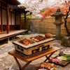 Portable Japanese BBQ Grill,Indoor/Outdoor Tabletop Charcoal BBQ w/Adjust Vent
