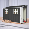 BIRCHTREE 4x10ft Lean To Garden Shed Metal Storage House Pent Roof Anthracite