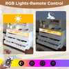 6-Drawer Chest of Drawers with RGB LED Lights, Open Shelves, Bedroom Furniture
