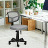 Armless Mesh Office Chair Mid-Back Study Chair Adjsutable Computer Desk Chairs