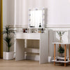 White Dressing Table Mirror with Lights Drawer Makeup Vanity Set Desk +2 Drawers