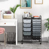 15 Drawers Storage Trolley Mobile Rolling Utility Cart Home Office Organizer