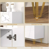 Modern Sideboard High Gloss Storage Cabinet White Gold Hairpin Legs Cupboard