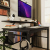 Mondeer 120cm Computer Desk with 2 Storage Shelves Removable Monitor Stand Black