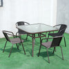 5-Piece Brown Rattan Bistro Set Table & Chairs Patio Outdoor Garden Furniture