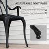 3 PCs Coffee Table Chairs Outdoor Garden Furniture Set w/ Umbrella Hole