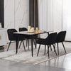 2X Dining Chairs Black velvet Tufted Seat Metal Leg Dining Room Kitchen Chair