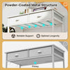 Computer Desk Home Office Desk with 4 Hanging Hooks-White