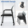 Stackable Office Guest Mesh Chairs Waiting Room Chairs Set of 2-Grey