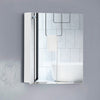 White Bathroom Cabinet Mirrored Surface 2 Doors 3 Shelves Wall Mounted Storage