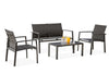 GSD Sydney Aluminium 4pc Sofa Set, Bench, 2 x Chairs & Table – Padded Textilene