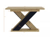 Dining Kitchen Table Small Extendable 120-160cm Oak & Black X Leg 6 8 Seater XIA