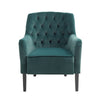 Nordic Green Velvet Armchair Buttoned Tufted Single Sofa Chair Chesterfield Back