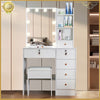 Dressing Table With Led Mirror Drawers Stool Set Makeup Desk Vanity Table Lights