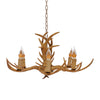 Retro Brown Antler Chandelier 6 Heads Deer Horn Ceiling Light Pendant Lamp