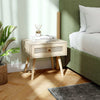 Boho Beside Table Rattan Nightstand w/ Drawer