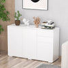 Side Cabinet with 2 Door Cabinet and 2 Drawer for Home Office White