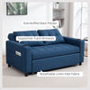 2 Seater Pull Out Sofa Bed with Pockets for Living Room Dark Blue